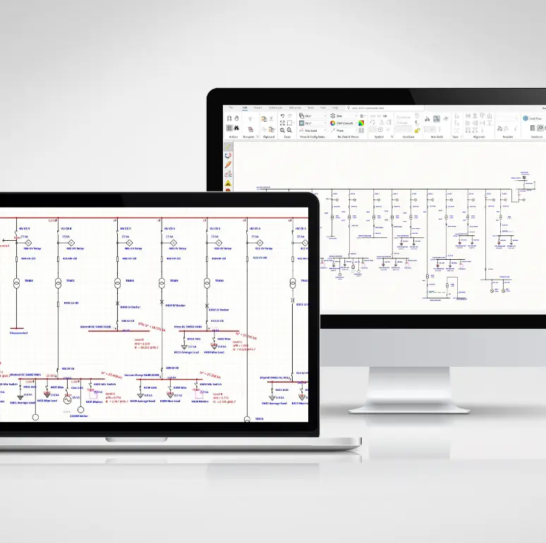 mac screens showing circuit design diagrams